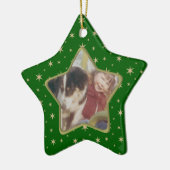 kerstversiering met Star-foto Keramisch Ornament (Links)