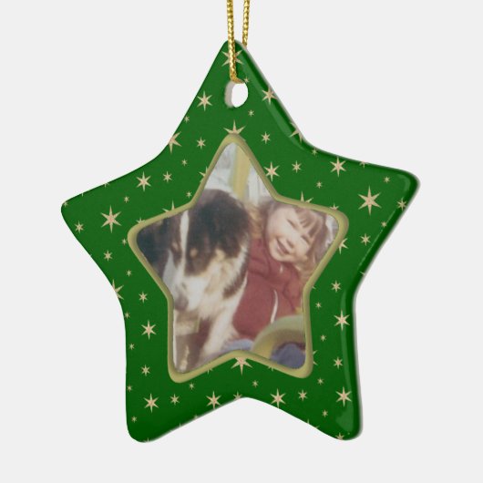 kerstversiering met Star-foto Keramisch Ornament (Links)
