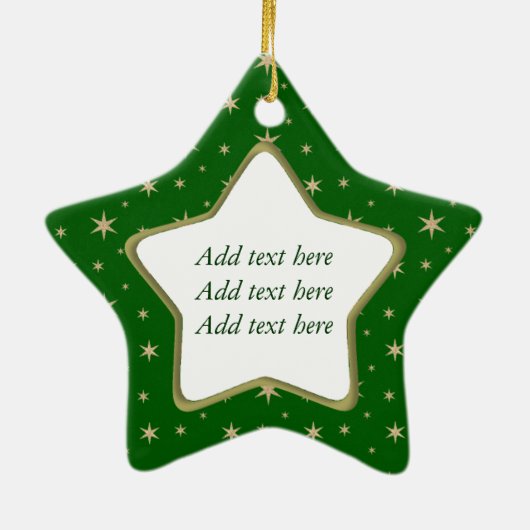 kerstversiering met Star-foto Keramisch Ornament (Achterkant)