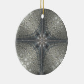 Kerstversiering met ster en nativiteit keramisch ornament (Rechts)