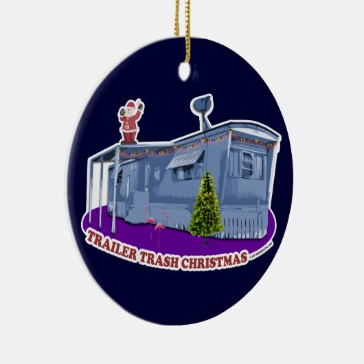 Kerstversiering met trailer Trash Keramisch Ornament (Rechts)