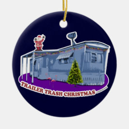 Kerstversiering met trailer Trash Keramisch Ornament