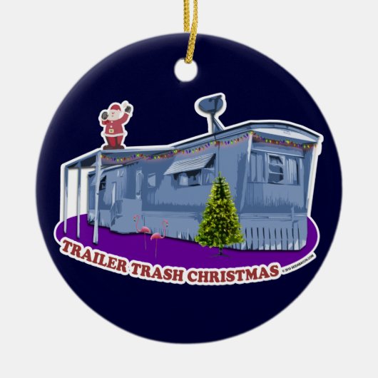 Kerstversiering met trailer Trash Keramisch Ornament (Voorkant)