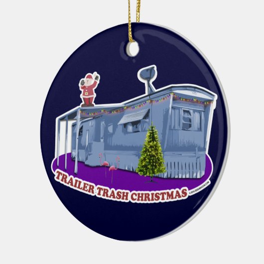Kerstversiering met trailer Trash Keramisch Ornament (Links)