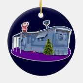 Kerstversiering met trailer Trash Keramisch Ornament (Achterkant)