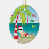 kerstversiering met tropische bekerpalm keramisch ornament (Rechts)