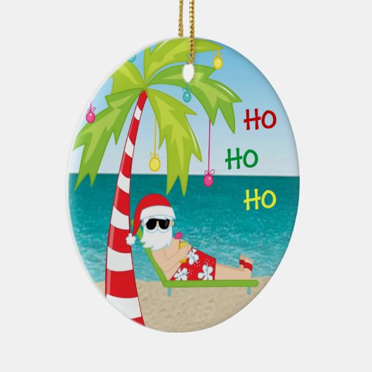 kerstversiering met tropische bekerpalm keramisch ornament (Rechts)