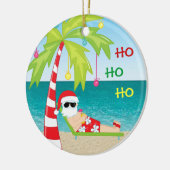 kerstversiering met tropische bekerpalm keramisch ornament (Links)