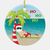 kerstversiering met tropische bekerpalm keramisch ornament (Achterkant)