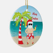 kerstversiering met tropische bekerpalm keramisch ornament (Rechts)