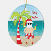 kerstversiering met tropische bekerpalm keramisch ornament (Links)