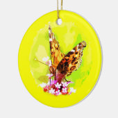 kerstversiering met vlinder keramisch ornament (Links)