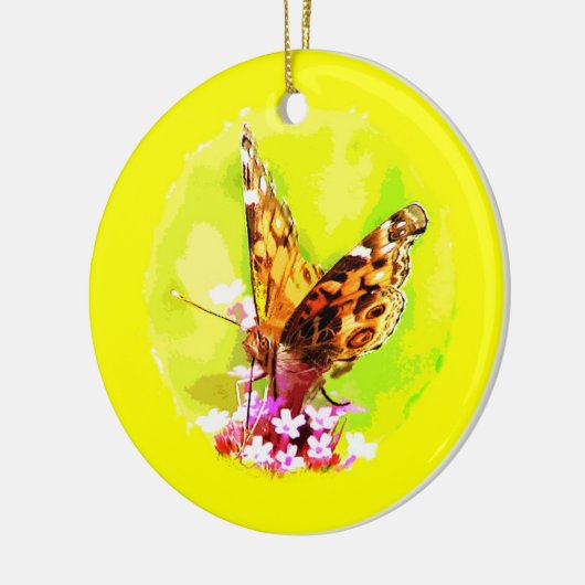 kerstversiering met vlinder keramisch ornament (Links)