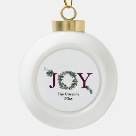 Kerstversiering met vreugde keramische bal ornament