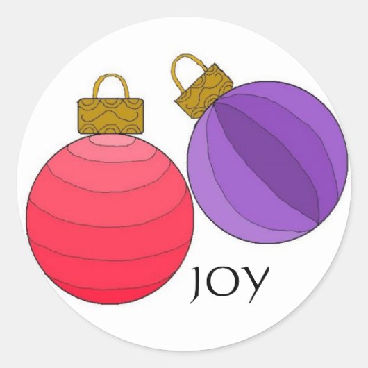 Kerstversiering met vreugde ronde sticker (Voorkant)