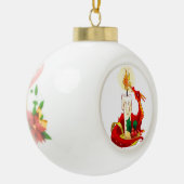 kerstversiering met vuurdraak keramische bal ornament (Links)