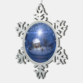 kerstversiering met Wereldbol Starlight Tin Sneeuwvlok Ornament (Rechts)
