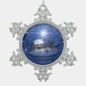 kerstversiering met Wereldbol Starlight Tin Sneeuwvlok Ornament (Voorkant)