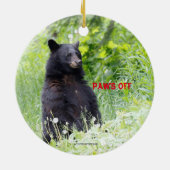 kerstversiering met zwart beer keramisch ornament (Achterkant)