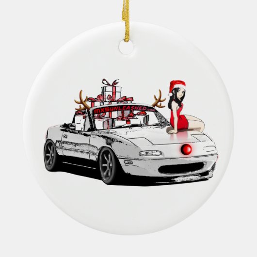 kerstversiering MX5 Miata Keramisch Ornament (Achterkant)