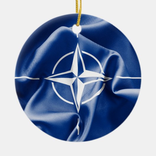 kerstversiering NAVO-vlag Keramisch Ornament (Voorkant)