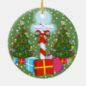 kerstversiering Noordpool Keramisch Ornament (Achterkant)