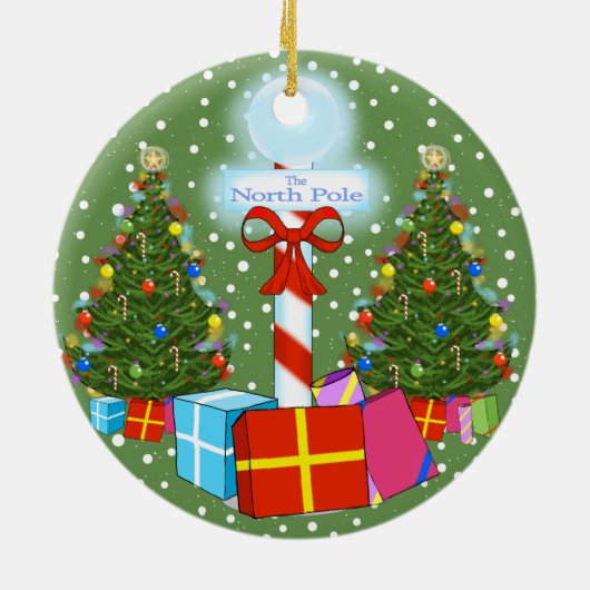 kerstversiering Noordpool Keramisch Ornament (Achterkant)