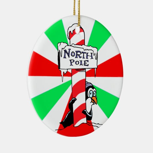 kerstversiering Noordpool Penguin Keramisch Ornament (Rechts)