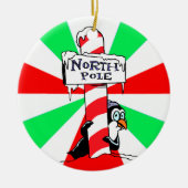 kerstversiering Noordpool Penguin Keramisch Ornament (Voorkant)