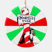 kerstversiering Noordpool Penguin Keramisch Ornament (Achterkant)