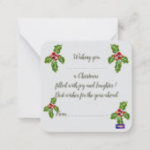 Kerstversiering Notitiekaartje (Achterkant)