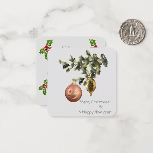 Kerstversiering Notitiekaartje (Voorkant / Achterkant in situ)