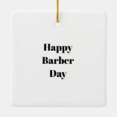 kerstversiering op Barber Day Keramisch Ornament (Achterkant)