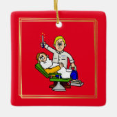 kerstversiering op Barber Day Keramisch Ornament (Voorkant)