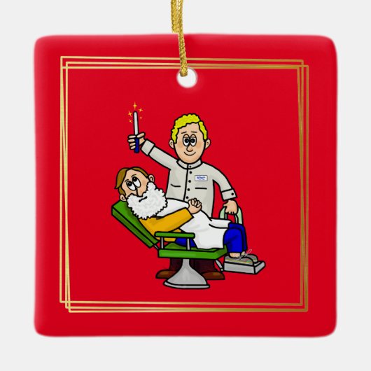 kerstversiering op Barber Day Keramisch Ornament (Voorkant)