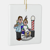 kerstversiering op Barber Day Keramisch Ornament (Rechts)
