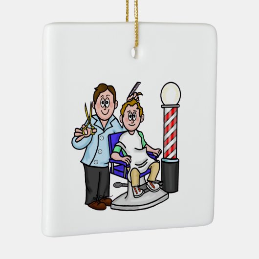 kerstversiering op Barber Day Keramisch Ornament (Rechts)