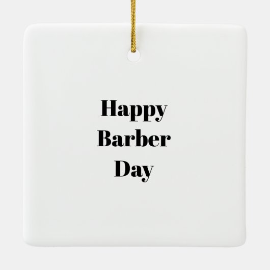 kerstversiering op Barber Day Keramisch Ornament (Achterkant)