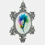 kerstversiering op de kleurengarde tin sneeuwvlok ornament (Links)