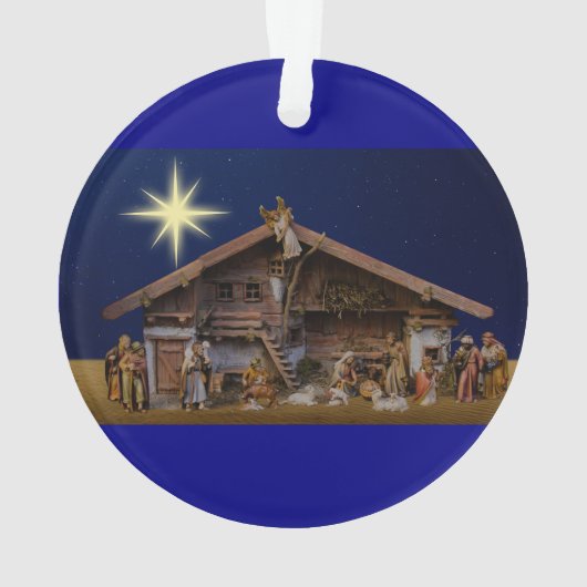 kerstversiering op de nativiteitsscène ornament (achterkant)