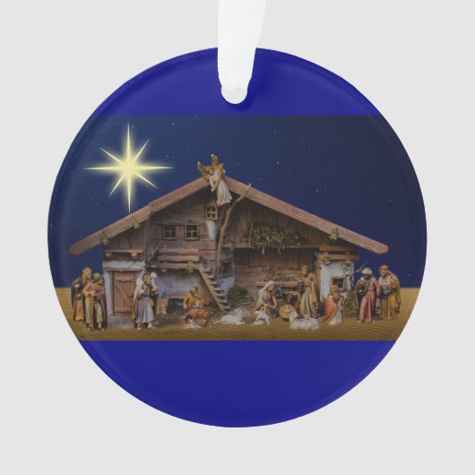 kerstversiering op de nativiteitsscène ornament (voorkant)
