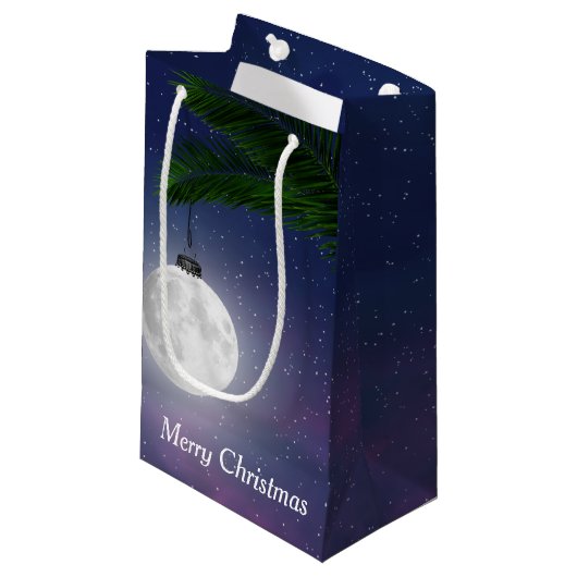 Kerstversiering op de palmboom klein cadeauzakje (Voorkant Gekanteld)