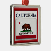 Kerstversiering op de vlag van Californië Metalen Ornament (Rechts)