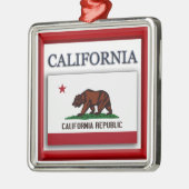 Kerstversiering op de vlag van Californië Metalen Ornament (Links)