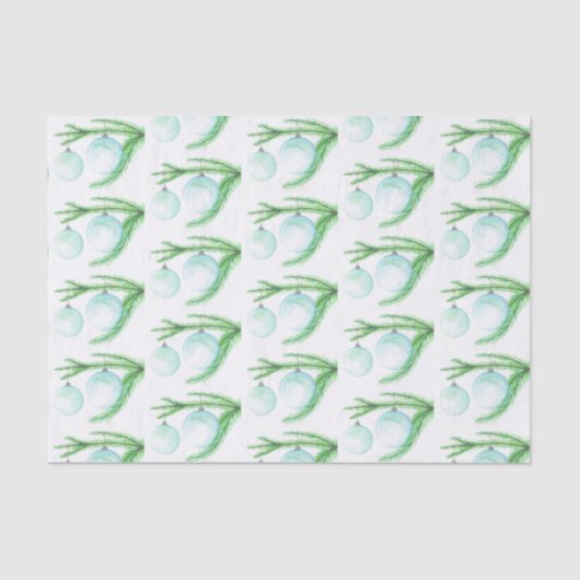 Kerstversiering op een boomtak tissuepapier (Voorkant)