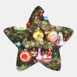 Kerstversiering op een kerstboom ster sticker