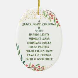 kerstversiering op het eiland Beaver Keramisch Ornament