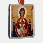 Kerstversiering op het pictogram Virgin Orans Metalen Ornament (Rechts)