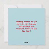 Kerstversiering op het strand vakantiekaart feestdagenkaart (Achterkant)