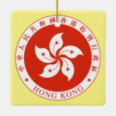Kerstversiering op Hong Kong Square Keramisch Ornament (Achterkant)